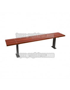 Banco urbano BANQUETTE sin respaldo, fabricado en acero y madera