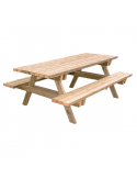 Mesa merendero con bancos de madera modelo E-PICNIC