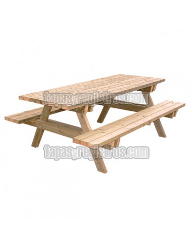 Mesa merendero con bancos de madera modelo E-PICNIC