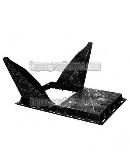 Tapas para arquetas en fundición dúctil clase D-400 1592x804 mm de 4 hojas triangulares