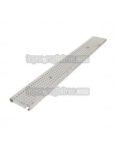 Rejilla de acero inoxidable 125x1000 mm de empotrar perforada C-250