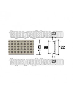 Rejilla de acero inoxidable 125x1000 mm sobrepuesta perforada 2