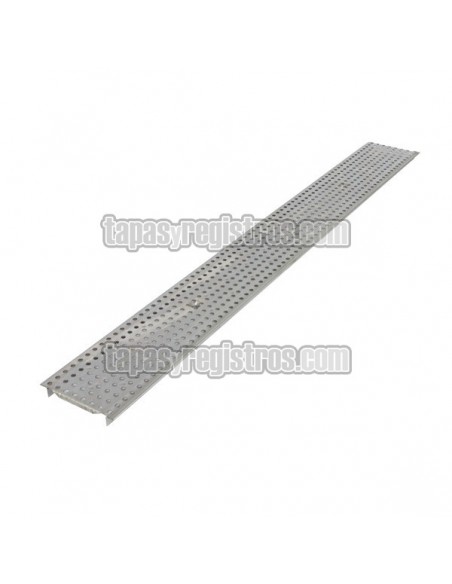 Rejilla de acero inoxidable 125x1000 mm sobrepuesta perforada