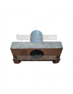 Tapa con salida para canaleta de hormigón polímero de 155x1000 mm