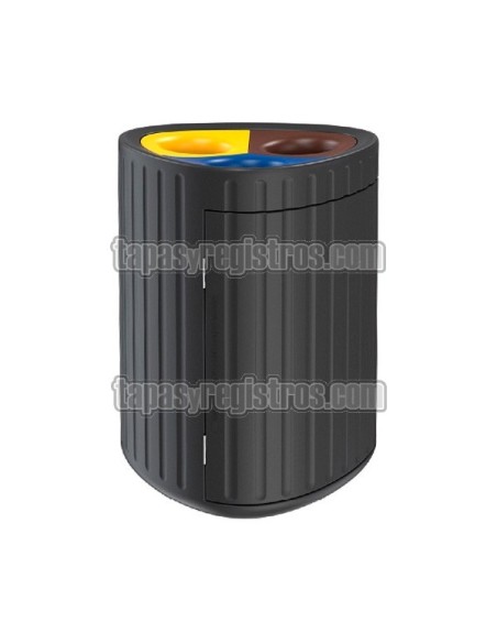 Papelera selectiva multiresiduo modelo Roma - Lateral Papelera selectiva multiresiduo modelo Roma - Lateral