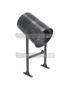 Papelera urbana modelo Barcelona abatible en chapa perforada lacada 2