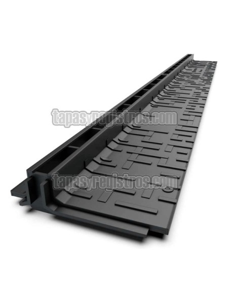 Rejilla ranurada oculta de 136x506 mm en plástico color negro Rejilla ranurada oculta de 136x506 mm en plástico color negro