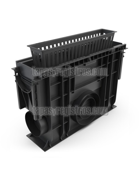 Arqueta hormigón polimero con arenero de 125x500 mm y cestillo zincado Arqueta hormigón polimero con arenero de 125x500 mm y cestillo zincado