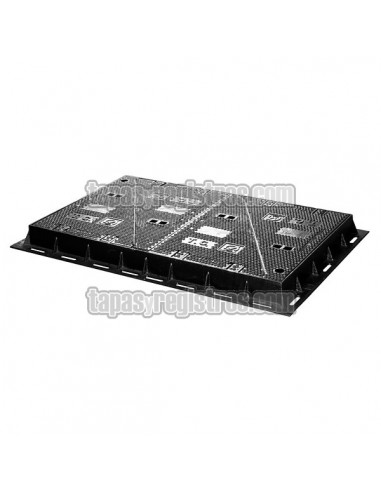Tapas para arquetas en fundición dúctil clase D-400 1560x780 mm de 4 hojas triangulares