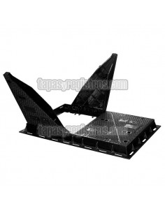 Tapas para arquetas en fundición dúctil clase D-400 1560x780 mm de 4 hojas triangulares 2