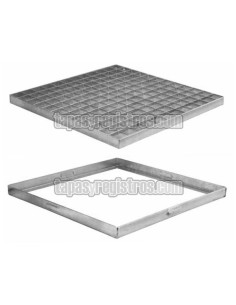 Tapa de alcantarilla de desagüe y drenaje fabricada en rejilla entramada tipo tramex de acero galvanizado