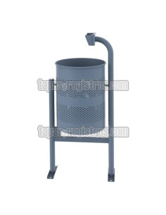 Papelera urbana modelo Barcelona en chapa perforada con cenicero