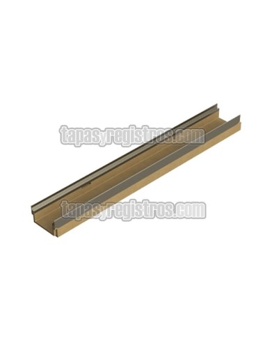 Canaleta de hormigón polímero de 130x1000 mm con perfil zincado. Altura 160 mm