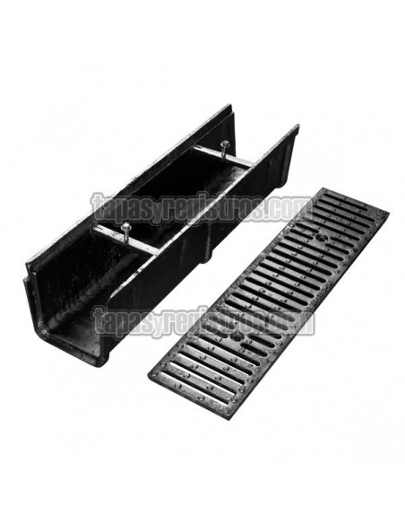 Conjunto canal y rejilla de fundición 139x755 mm - Clase D400