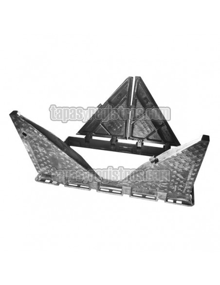 Tapas para arquetas en fundición dúctil clase D-400 1355x780 mm de 4 hojas triangulares