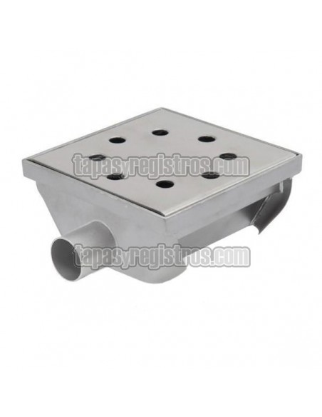 Sumidero sifónico industrial inoxidable de salida horizontal sin cesta