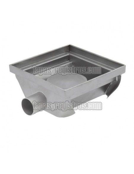 Sumidero sifónico industrial inoxidable de salida horizontal sin cesta