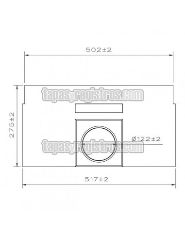 Arqueta polimérica con arenero de 125x500 mm - Croquis Alzado