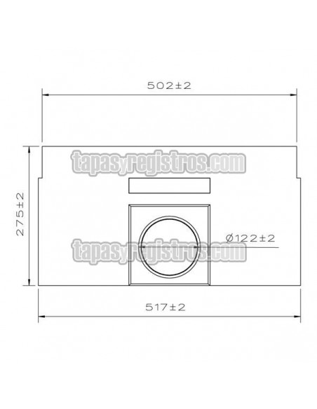 Arqueta polimérica con arenero de 125x500 mm - Croquis Alzado
