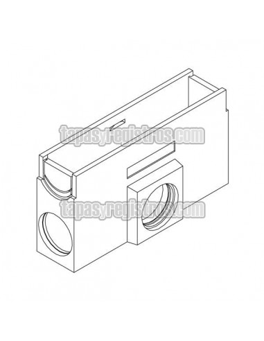 Arqueta polimérica con arenero de 125x500 mm - Croquis Isometría