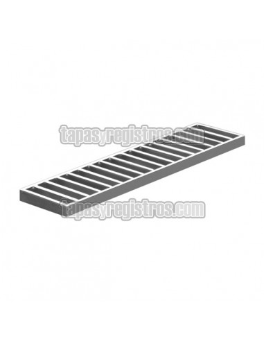 Rejilla de acero inoxidable 125 x 500 mm de empotrar reforzada