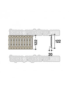 Rejilla de acero inoxidable 125 x 1000 mm sobrepuesta modelo pasarela antitacón Catálogo   Productos 2