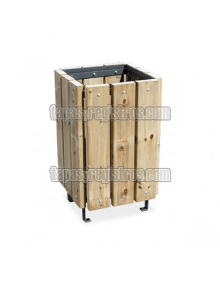 Papelera modelo Canada en madera pino tratada en autoclave