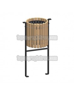 Papelera modelo Valladolid en madera de caoba y acero 2