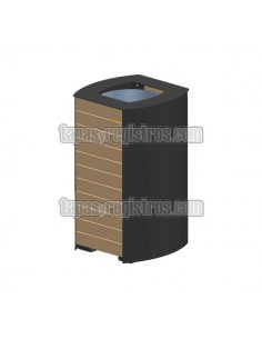 Papelera modelo Costa con cubeta interior, tapa y cierre 2