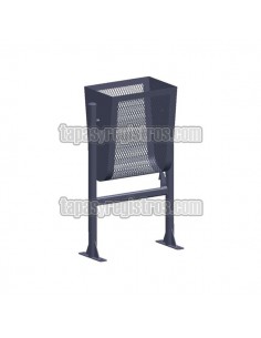 Papelera urbana modelo Madrid abatible en chapa y malla de acero 2