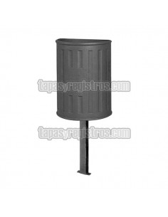 Papelera urbana modelo Tramontana media luna de fundición dúctil