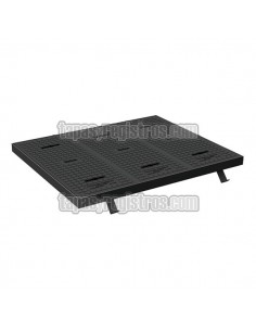 Tapa de fundición dúctil de 1220x1120 de 3 hojas TIPO D telefóno D-400