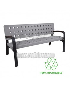 Banco urbano modelo MODO fundición dúctil y plástico color rojo  RAL 3020 2