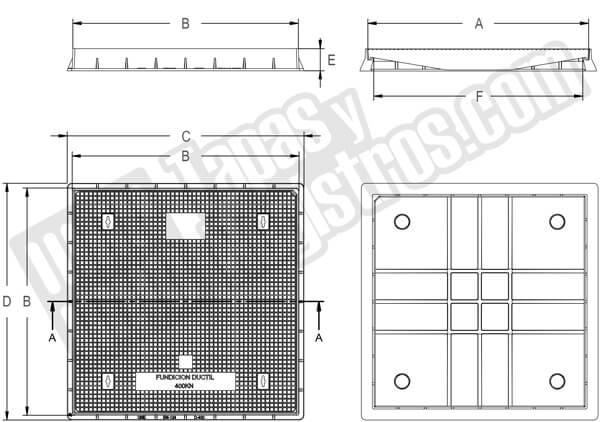 Tapas para arquetas en fundición dúctil 400 KN