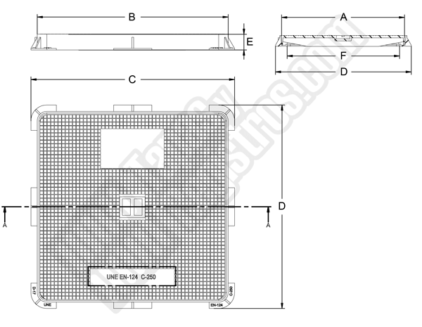 Tapas para arquetas en fundición dúctil C-250 para tráfico moderado