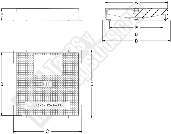 MARCO/TAPA ARQUETA METAL 60X60 C-250 (1 UNIDAD)