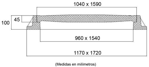 Tapas para arquetas de composite clase B-125 1590x1040 mm de 3 hojas