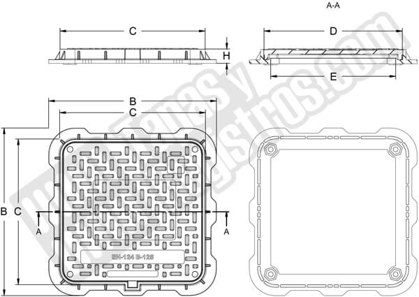 Tapas para arquetas en composite - Clase B-125