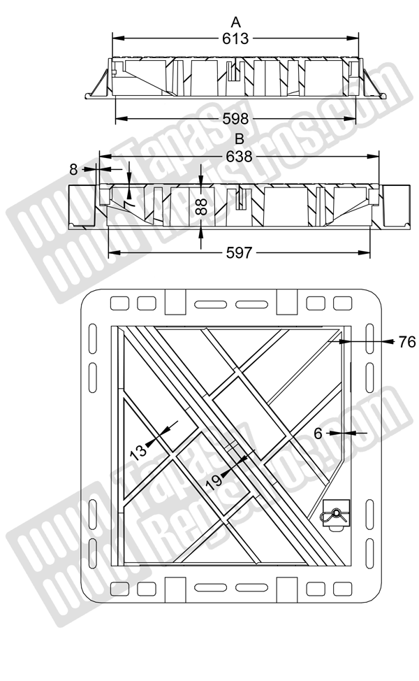 Tapas para arqueta ICT en fundición dúctil clase D-400 de 2 hojas