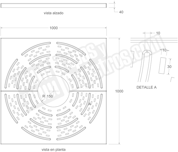 Alcorques para árboles en fundición FIDENZA 1300x1300 Ø470