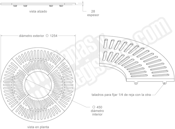 Alcorques para árboles en fundición CIRCULAR 1254 Ø450