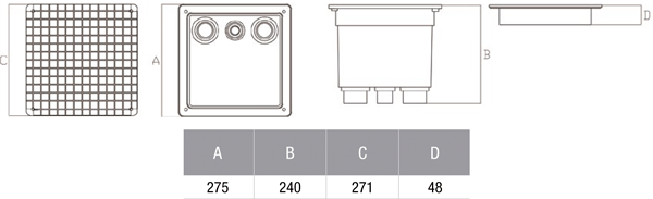 Caja de registro estanca de polipropileno