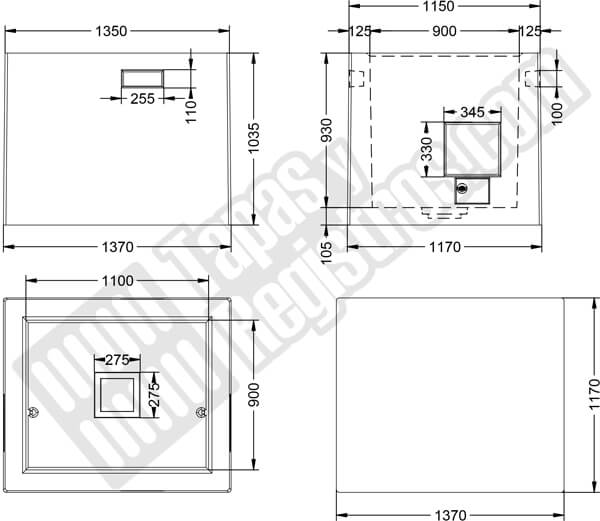 Arqueta de telecomunicaciones prefabricada hormigón 1330x1135x1100 H200 Tipo D