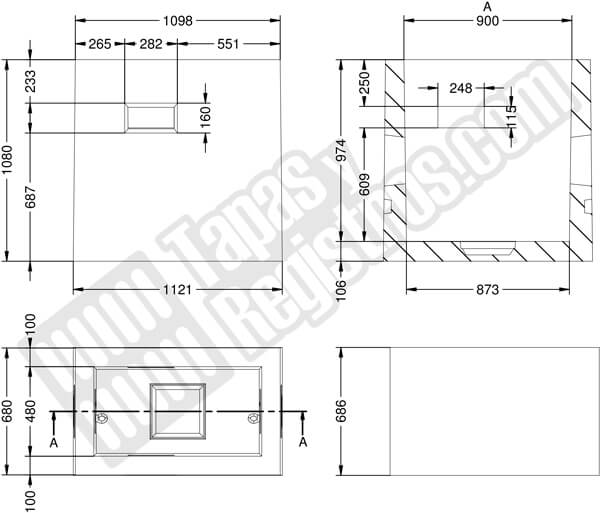 Arqueta telecomunicaciones prefabricada hormigón 1098x680x1080 H200 - Tipo DM