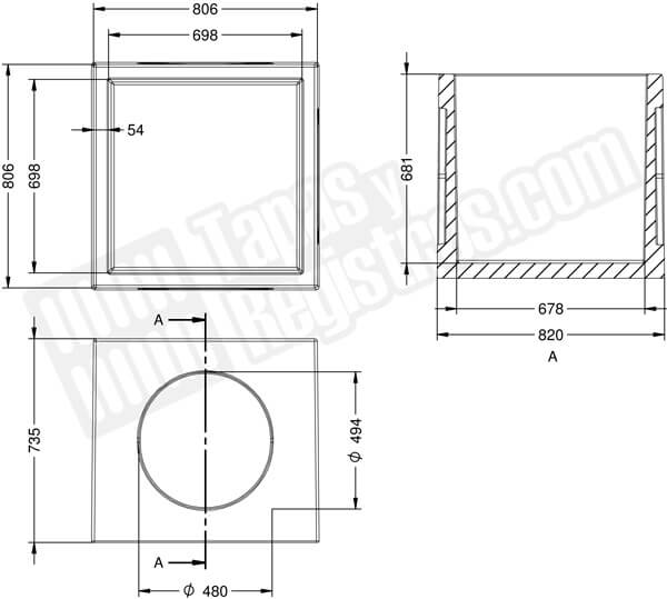 Arquetas prefabricadas de hormigón 806x806x735 H200 con fondo