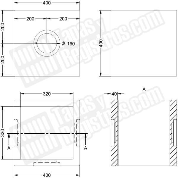 Arquetas prefabricadas de hormigón H200 con ventanas rectangulares