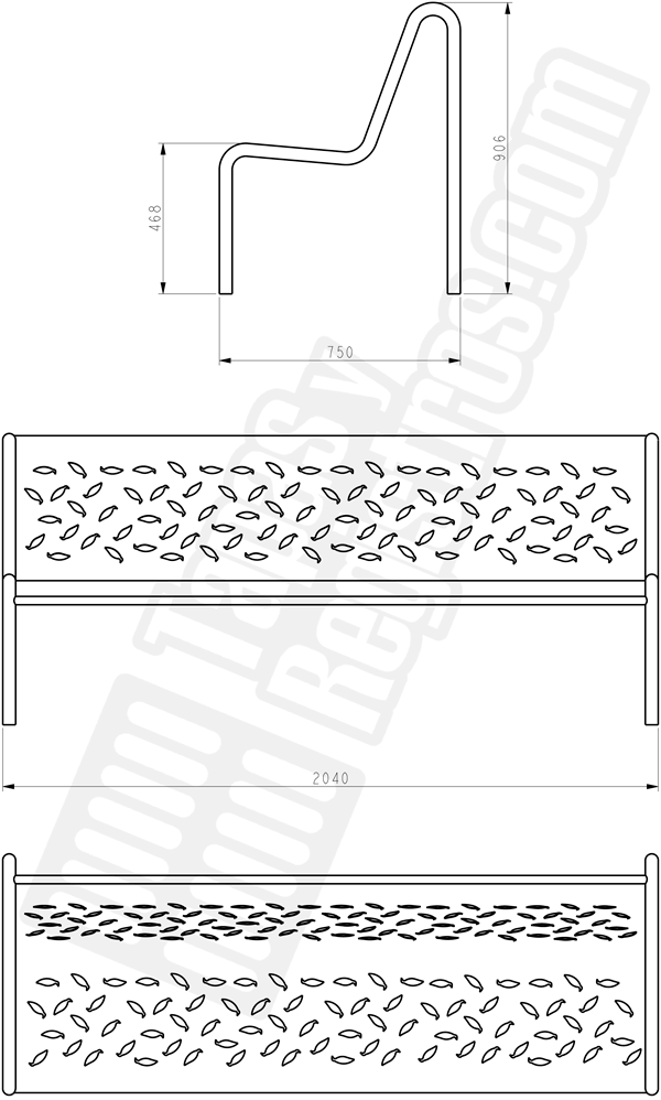 Banco de acero galvanizado modelo TUBULAR