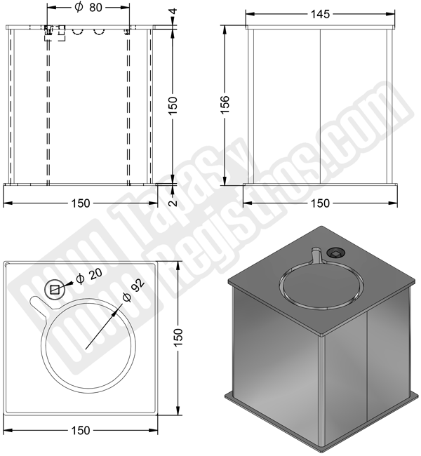 Base para pilona inoxidable cilíndrica desmontable MONTREAL
