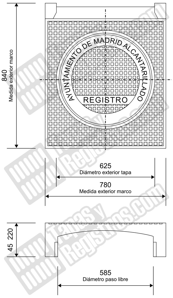 Bordillo tragadero de 840x780x220 mm clase B-125 - Ayuntamiento de Madrid