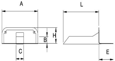 Cazoleta de TPE con salida horizontal para balcones